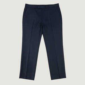 ZEGNA Sartorial Dress Pants Men 58R Black Wool Flat Front Straight-Leg Trousers